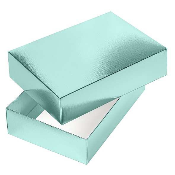 коробка подарочная сборная 25х18х6,5см metallic мята Коробка подарочная сборная 25х18х6,5см metallic мята