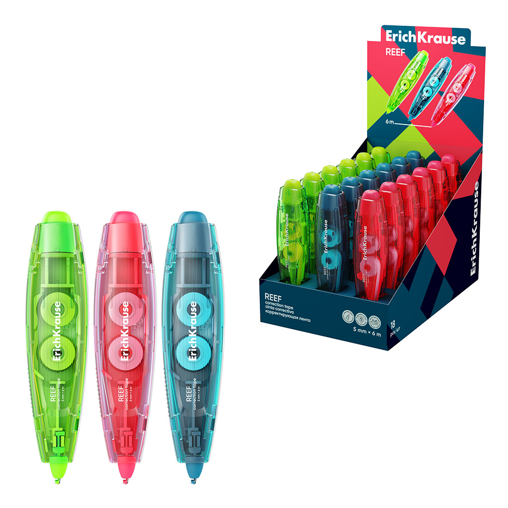 корректирующая лента erich krausе "spin reef" 5ммх6м асс-т Корректирующая лента erich krausе "spin reef" 5ммх6м асс-т