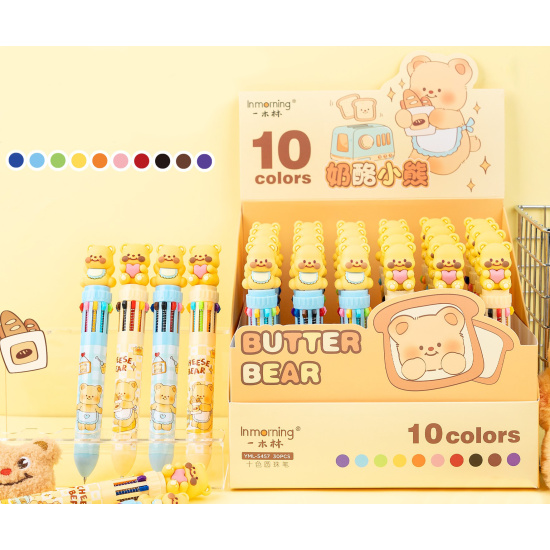 ручка шар. авт. кокос "butter bear" 10-цветная асс-т Ручка шар. авт. кокос "butter bear" 10-цветная асс-т