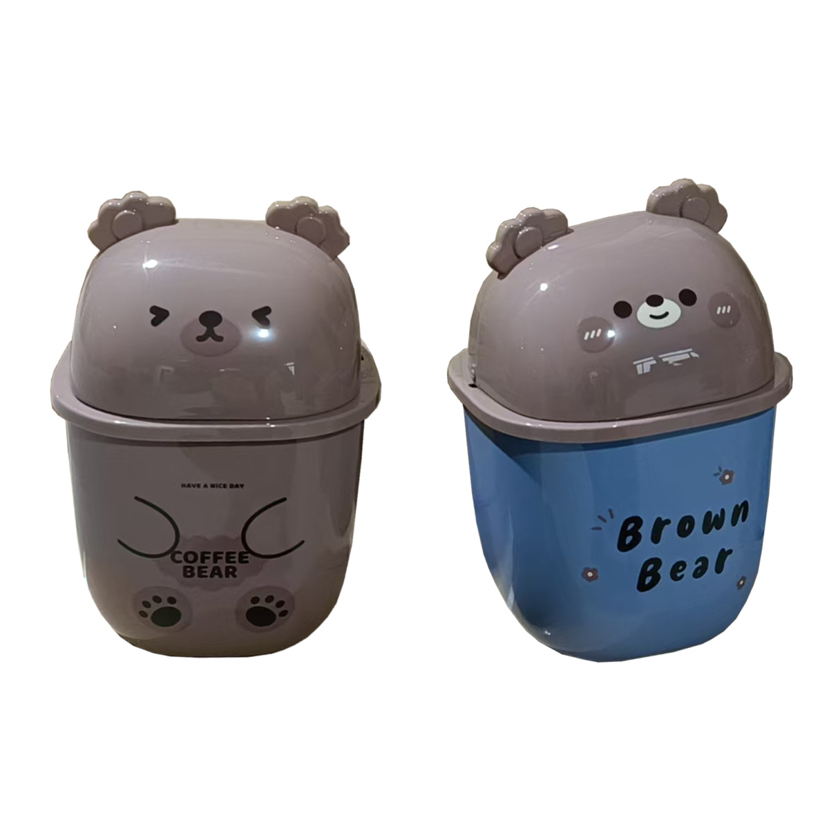 контейнер для мусора настольный кокос "мишка" пластик асс-т Контейнер для мусора настольный кокос "мишка" пластик асс-т