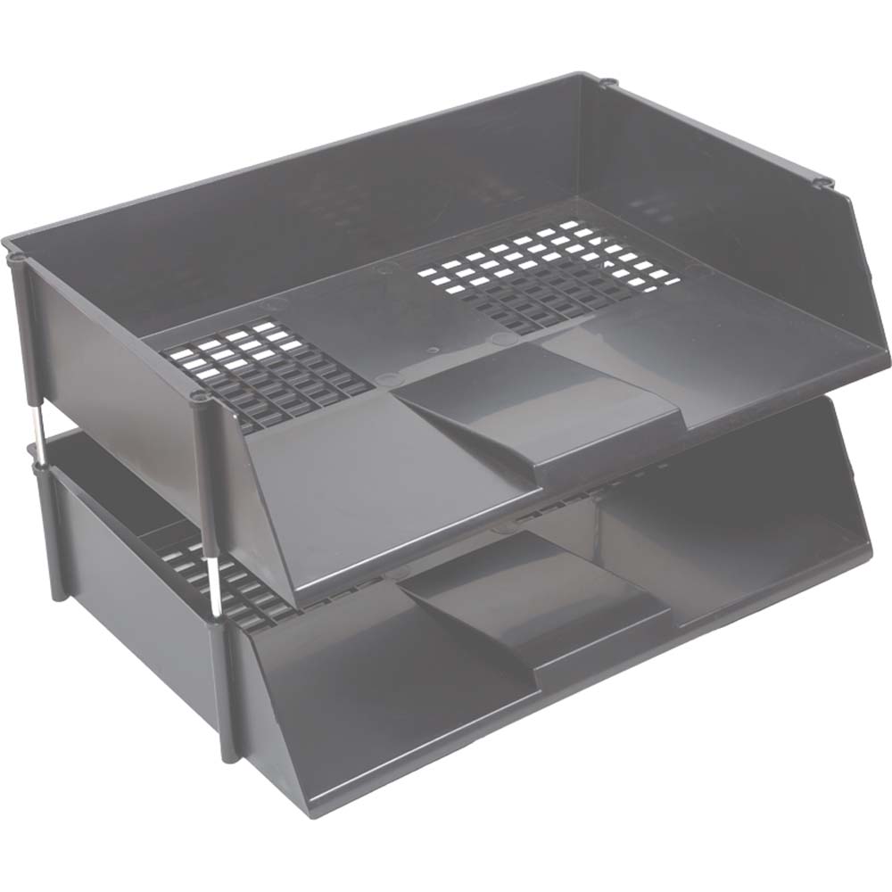 лоток для бумаг и папок 2 секц. devente b4 серый Лоток для бумаг и папок 2 секц. devente b4 серый