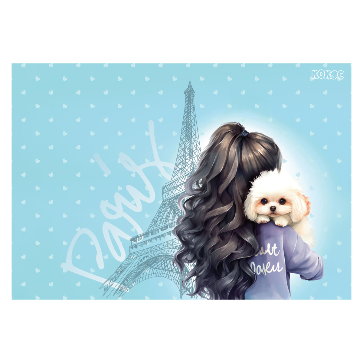 настольное покрытие кокос "с мальтипу в париже" 500х700мм Настольное покрытие кокос "с мальтипу в париже" 500х700мм