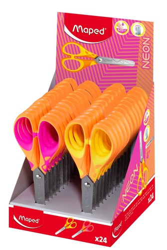 ножницы детские maped "neon pulse soft" 130мм с прорезин. ручками Ножницы детские maped "neon pulse soft" 130мм с прорезин. ручками