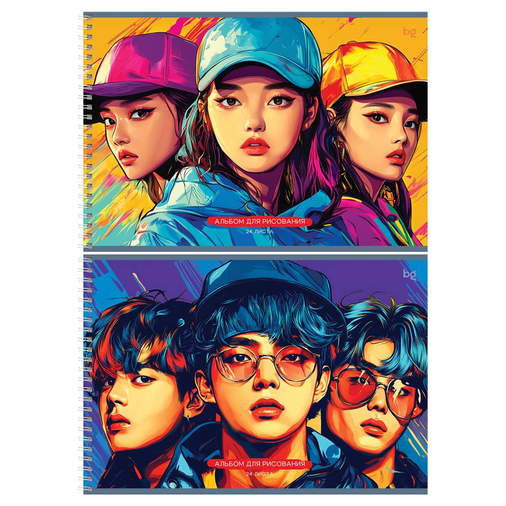 альбом д/рис. а4 24л.гребень "к-рор" (bg) асс-т Альбом д/рис. а4 24л.гребень "к-рор" (bg) асс-т