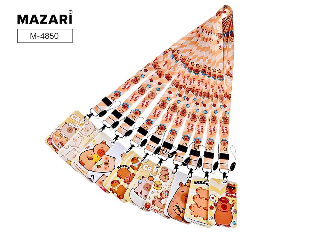 бейдж вертикальный 70х110мм на шнурке "капибара" асс-т Бейдж вертикальный 70х110мм на шнурке "капибара" асс-т