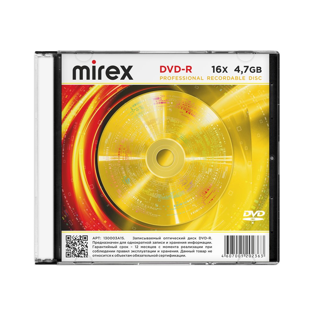 диск dvd-r "mirex" brand 16х slim Диск dvd-r "mirex" brand 16х slim