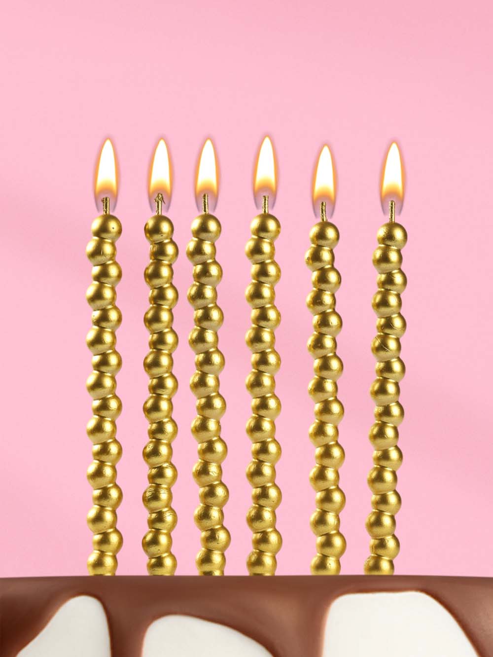 набор свечей для торта 6шт. "жемчужины" золото Набор свечей для торта 6шт. "жемчужины" золото