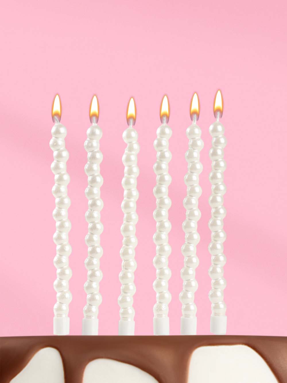 набор свечей для торта 6шт. "жемчужины" перламутр Набор свечей для торта 6шт. "жемчужины" перламутр
