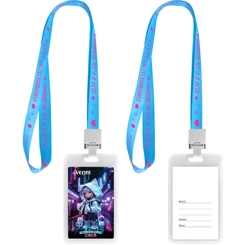 бейдж вертикальный 110х65мм на ленте devente "korokoro" Бейдж вертикальный 110х65мм на ленте devente "korokoro"