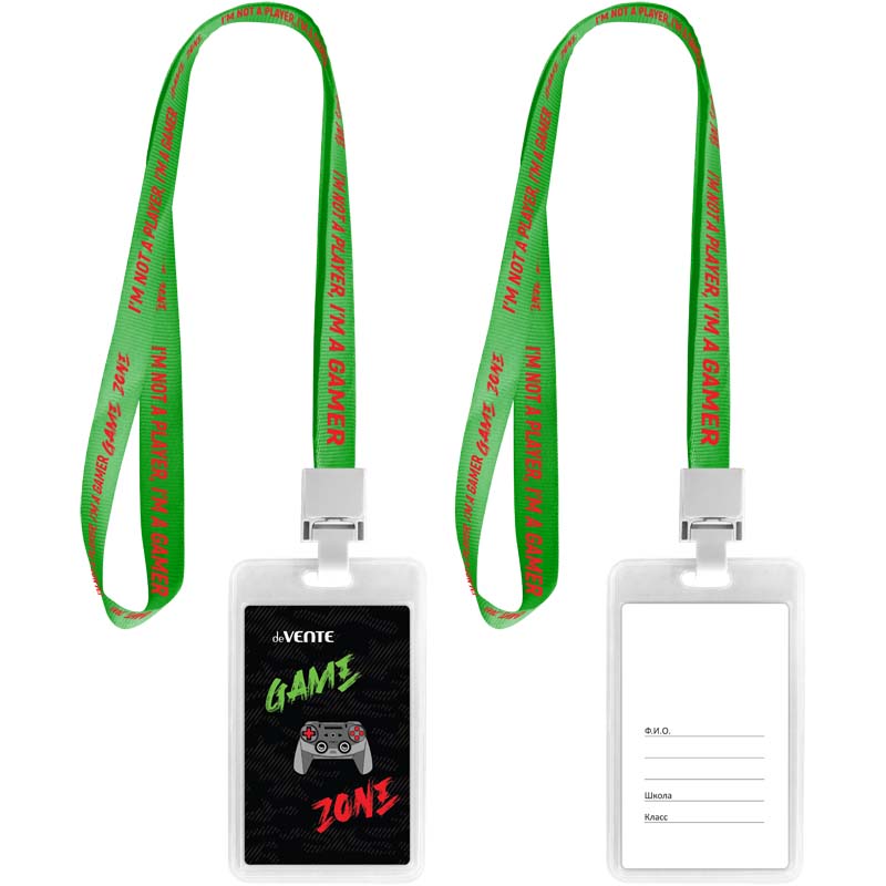 бейдж вертикальный 110х65мм на ленте devente "gamer" Бейдж вертикальный 110х65мм на ленте devente "gamer"