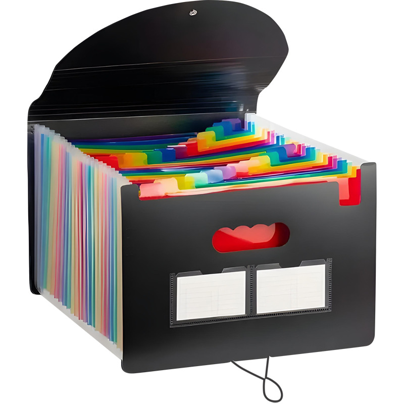 картотека пластиковая devente а4 (25 отдел.) чёрная с клапаном на резинке Картотека пластиковая devente а4 (25 отдел.) чёрная с клапаном на резинке