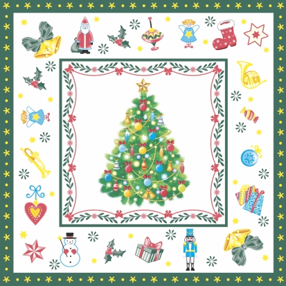 салфетки бум. 330х330мм 20 шт. 3-сл. "новогодняя сказка на белом" Салфетки бум. 330х330мм 20 шт. 3-сл. "новогодняя сказка на белом"