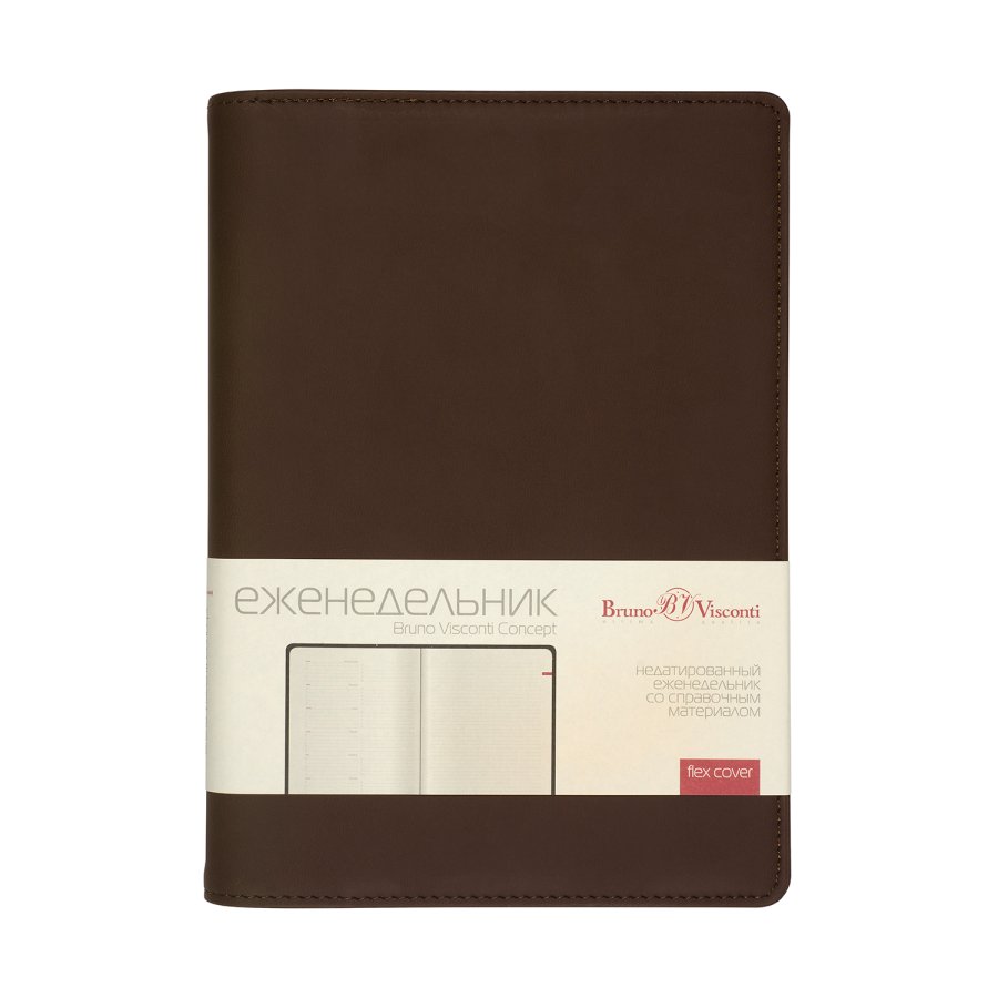 еженедельник недатир. гребень а5 bruno visconti "concept" коричневый тонир.блок,кож.зам. Еженедельник недатир. гребень а5 bruno visconti "concept" коричневый тонир.блок,кож.зам.