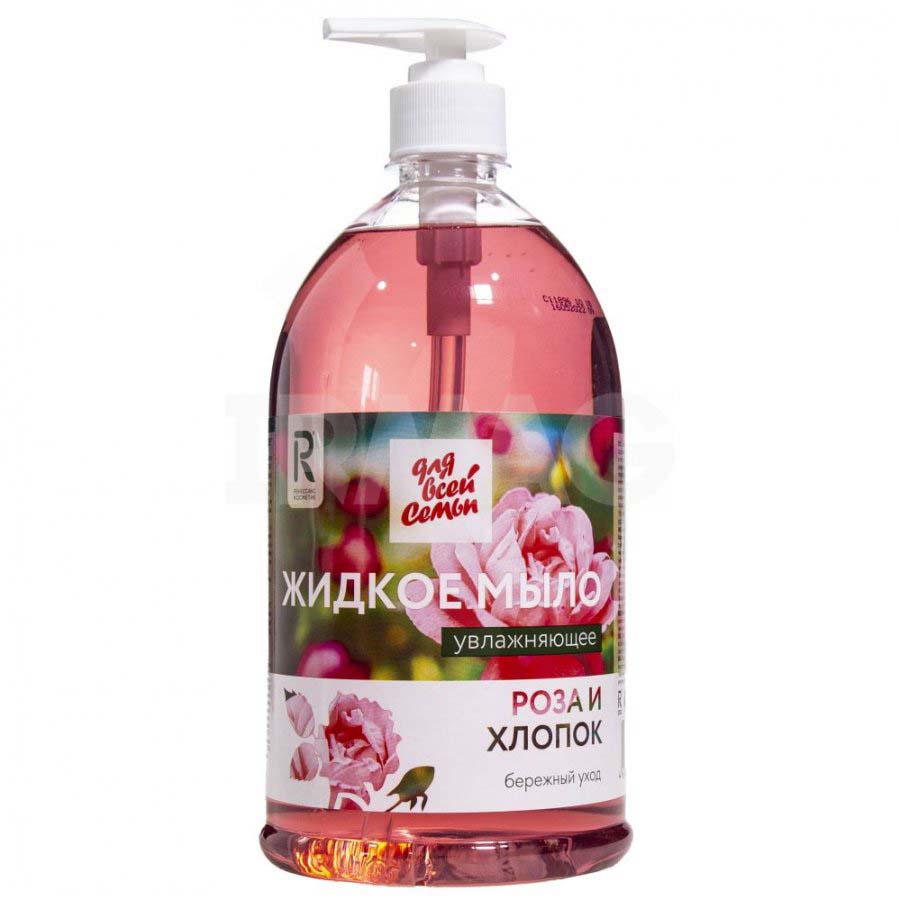 крем-мыло жидкое "роза и хлопок" 1л с дозатором Крем-мыло жидкое "роза и хлопок" 1л с дозатором
