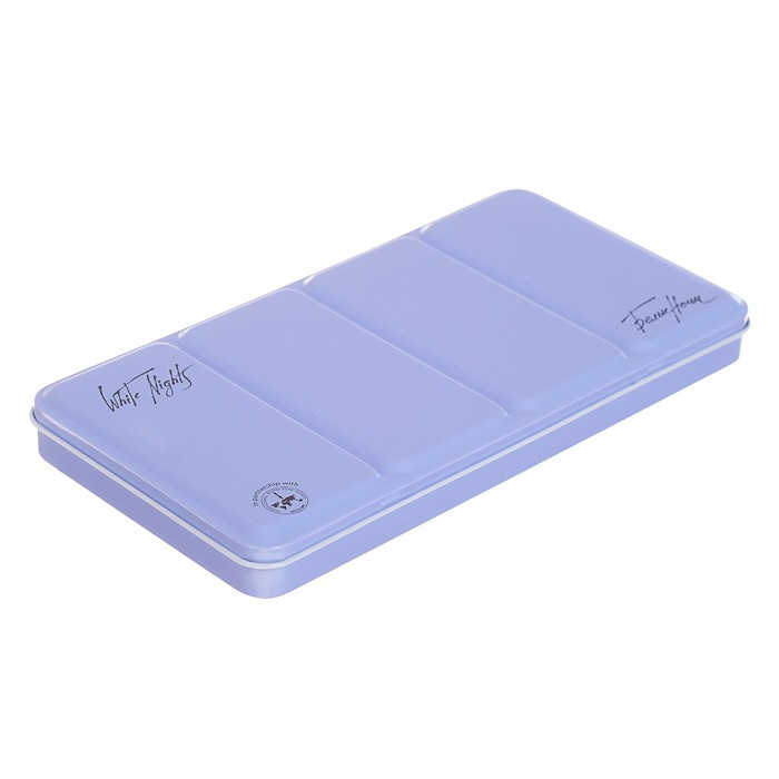 пенал для акварели металлический "белые ночи" 35 кювет светло-голубой Пенал для акварели металлический "белые ночи" 35 кювет светло-голубой