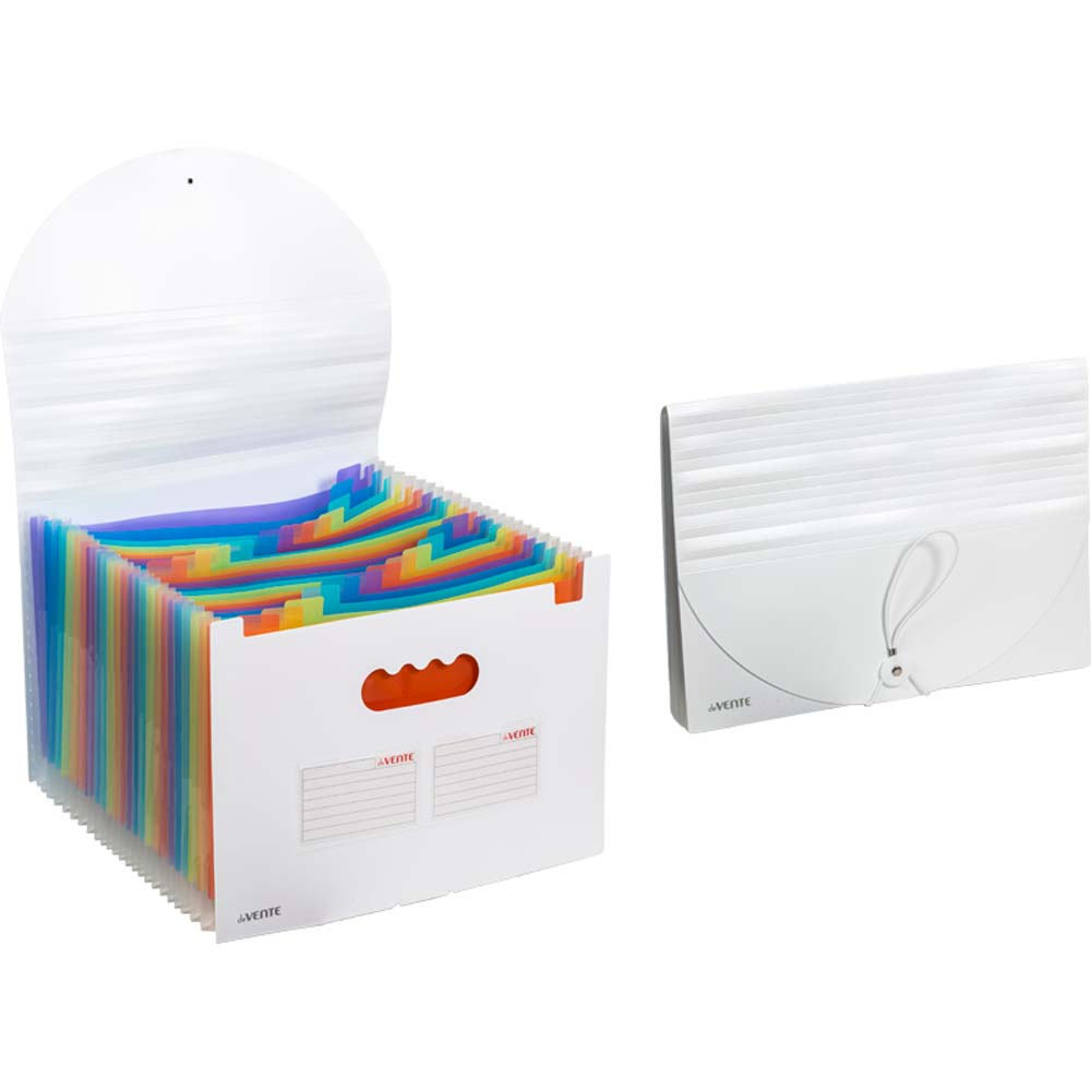 картотека пластиковая devente а4 (25 отдел.) белая с клапаном на резинке Картотека пластиковая devente а4 (25 отдел.) белая с клапаном на резинке