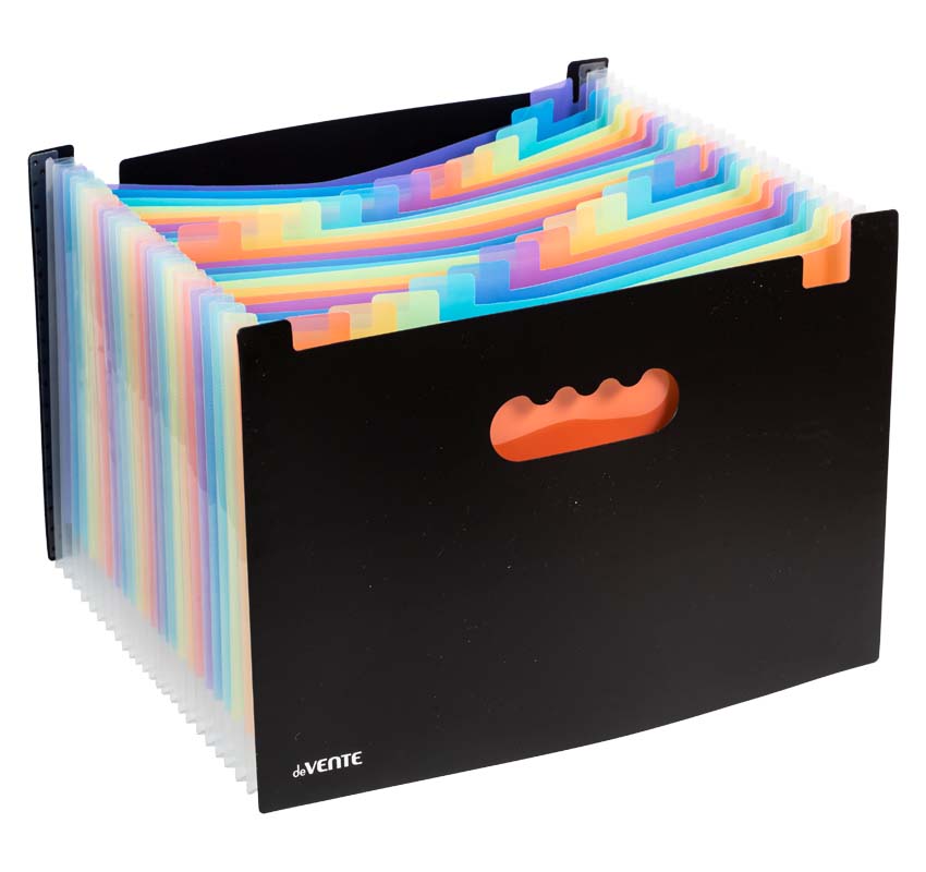 картотека пластиковая devente а4 (25 отдел.) чёрная Картотека пластиковая devente а4 (25 отдел.) чёрная