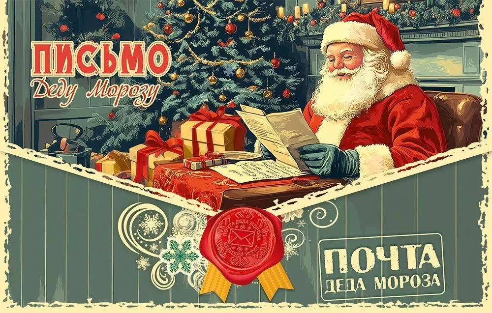 письмо деду морозу 206х131мм лак текст Письмо деду морозу 206х131мм лак текст