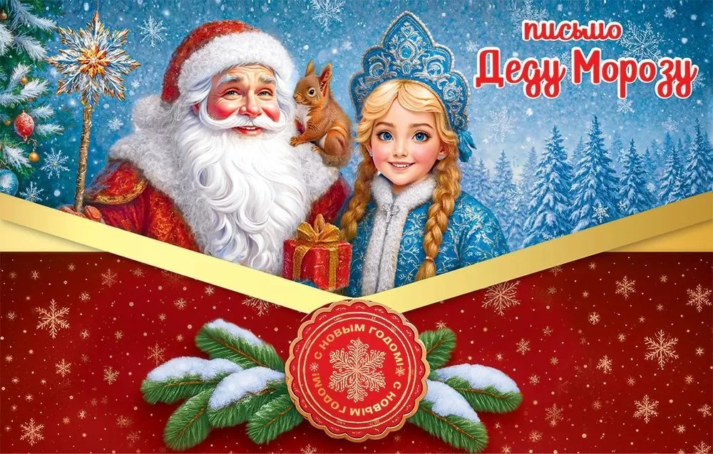 письмо деду морозу 206х131мм лак текст Письмо деду морозу 206х131мм лак текст