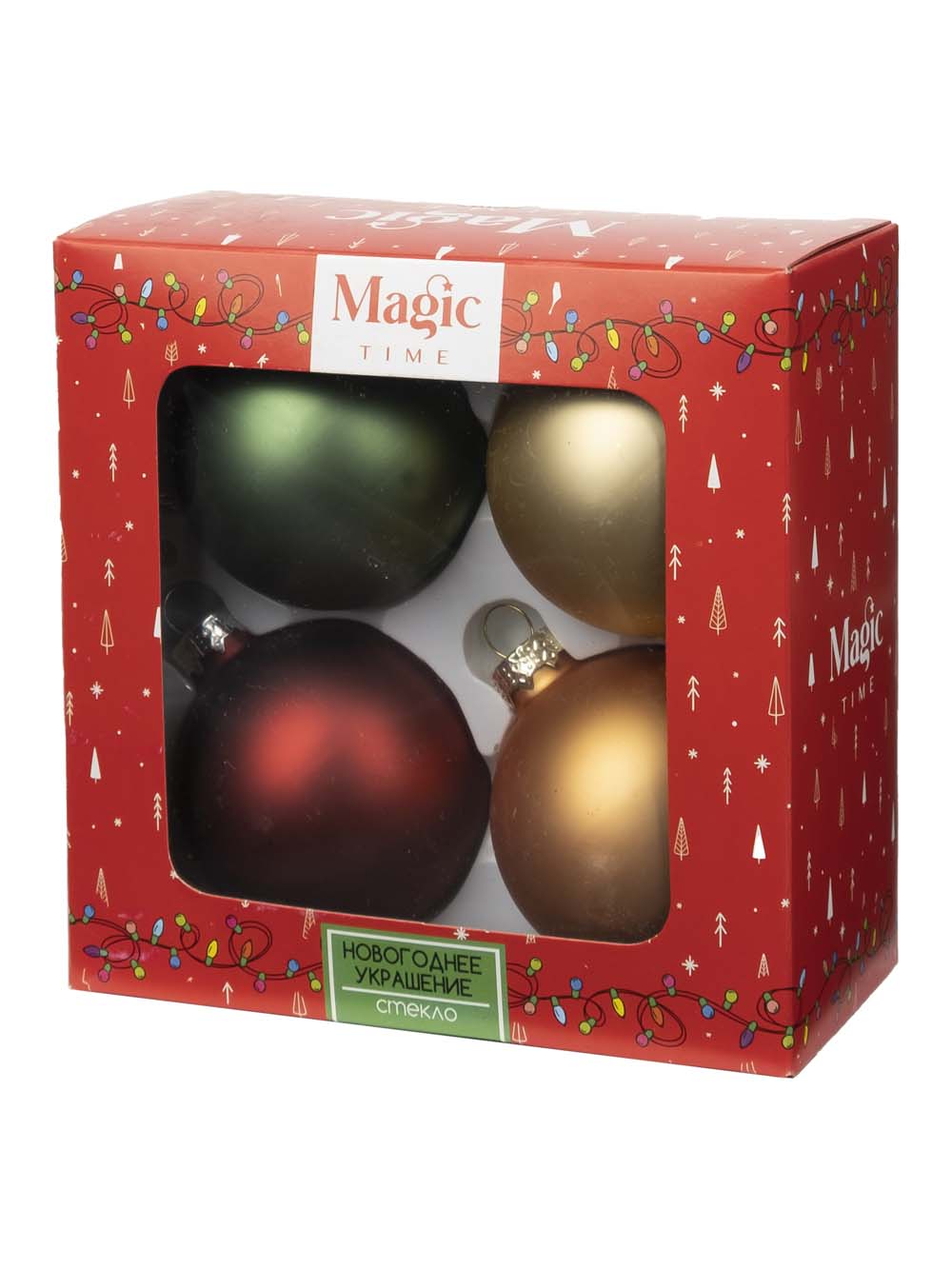 набор шаров 6см 4шт. (стекло) Набор шаров 6см 4шт. (стекло)