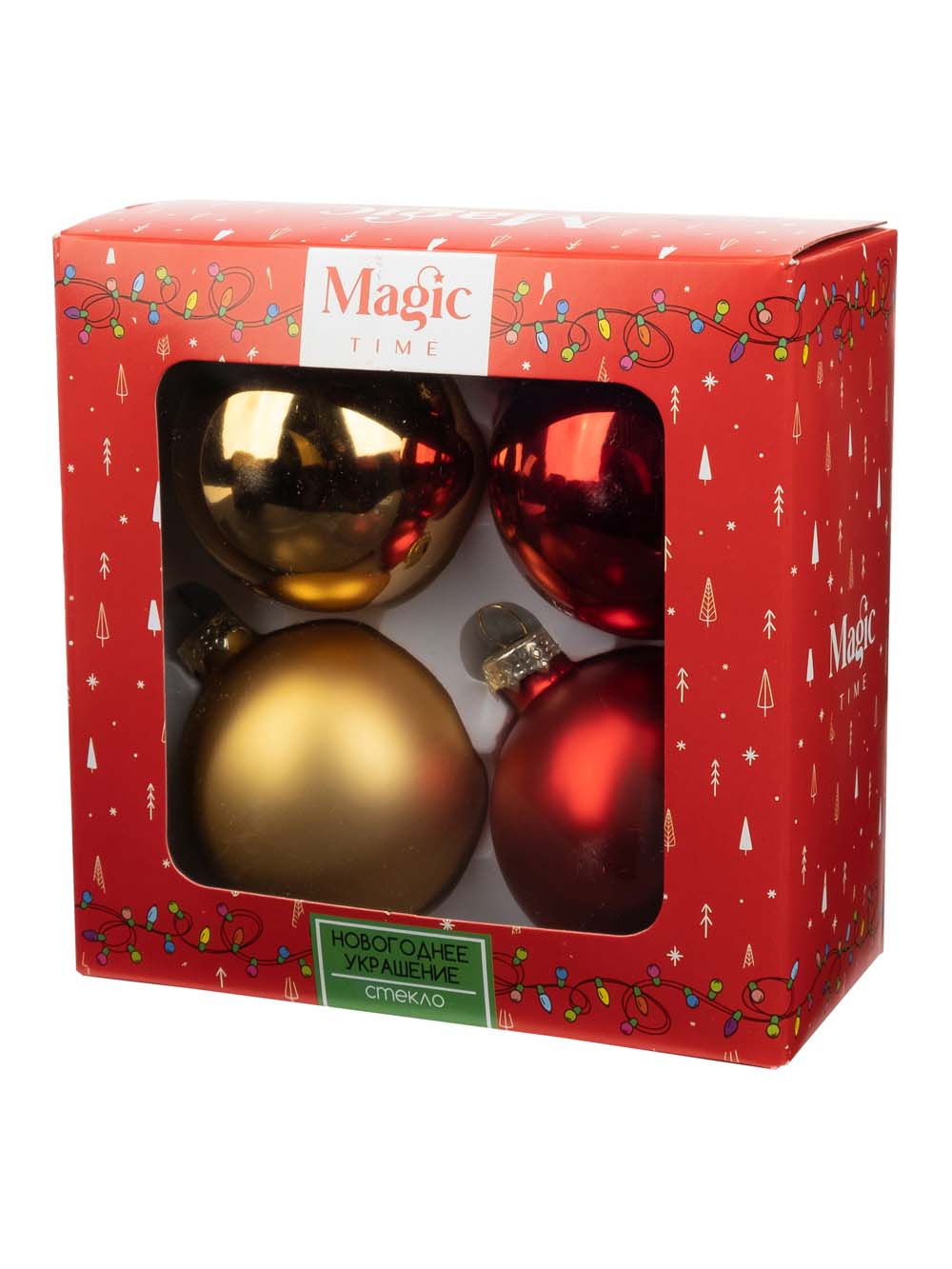 набор шаров 6см 4шт. (стекло) Набор шаров 6см 4шт. (стекло)