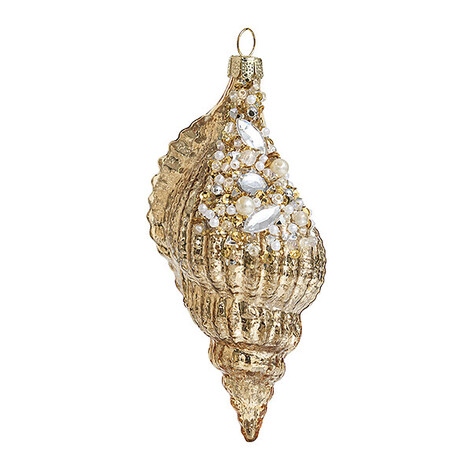 украшение "ракушка турителла" золото винтаж 5х5х12см (стекло) б/уп Украшение "ракушка турителла" золото винтаж 5х5х12см (стекло) б/уп