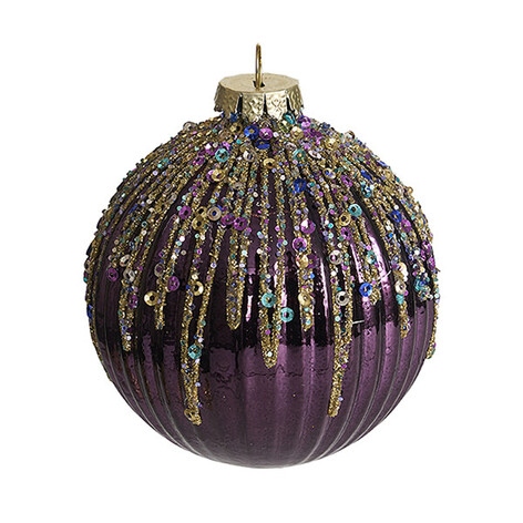 шар 8,0см "праздничный фейерверк" фиолетовый (стекло) б/уп Шар 8,0см "праздничный фейерверк" фиолетовый (стекло) б/уп