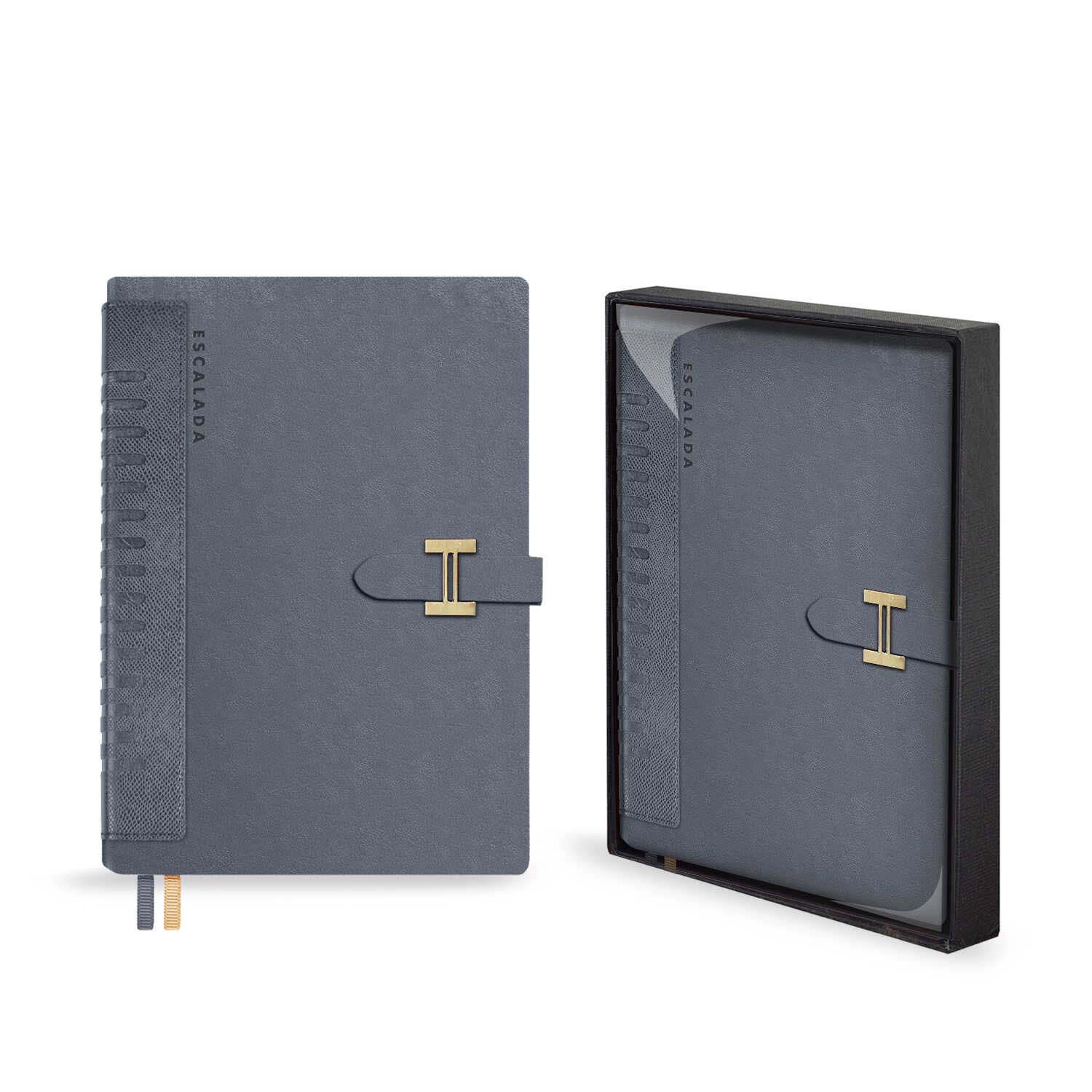 ежедневник недатир. а5+ escalada "пристин" серый с цветным срезом,тонир.блок,с хлястиком,кож.зам. Ежедневник недатир. а5+ escalada "пристин" серый с цветным срезом,тонир.блок,с хлястиком,кож.зам.