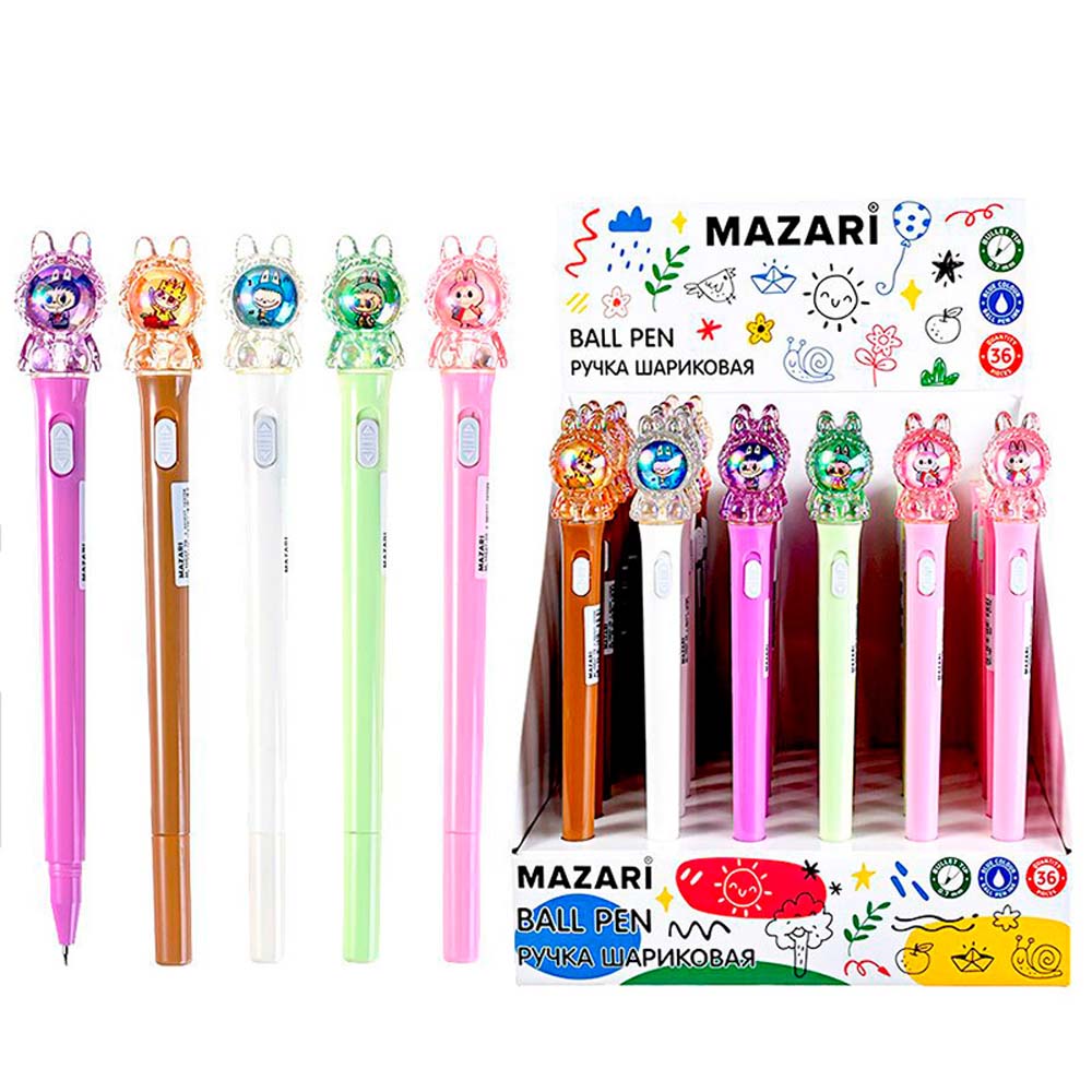 ручка шар. mazari "зубастик" синяя 0,7мм с подсветкой Ручка шар. mazari "зубастик" синяя 0,7мм с подсветкой