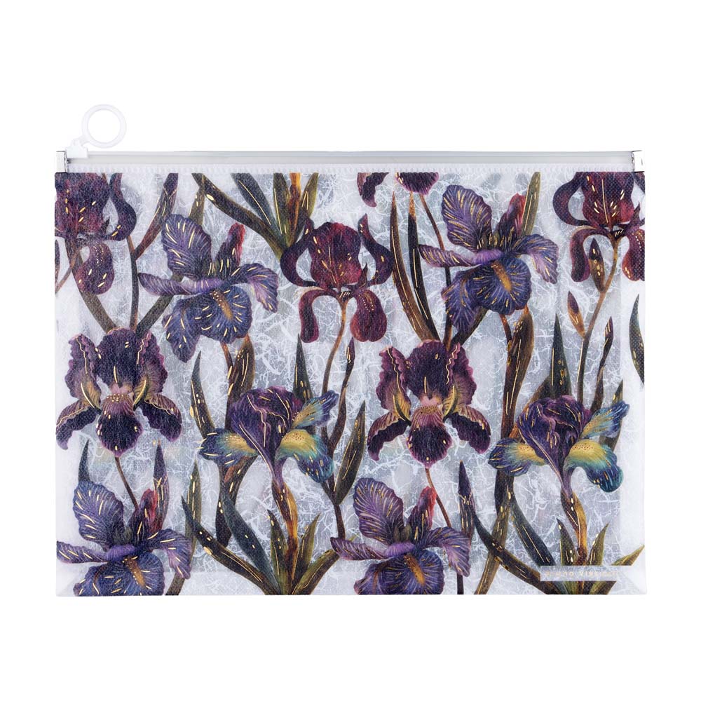 папка-конверт на молнии zip а4 180мкм bruno visconti "flora. ирисы" с рис. Папка-конверт на молнии zip а4 180мкм bruno visconti "flora. ирисы" с рис.