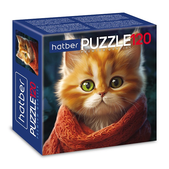 игра пазлы 120 дет. "рыжий котик" (hatber) Игра пазлы 120 дет. "рыжий котик" (hatber)