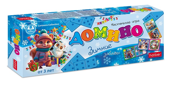 игра домино "зимние забавы" 28 карточек (hatber) Игра домино "зимние забавы" 28 карточек (hatber)