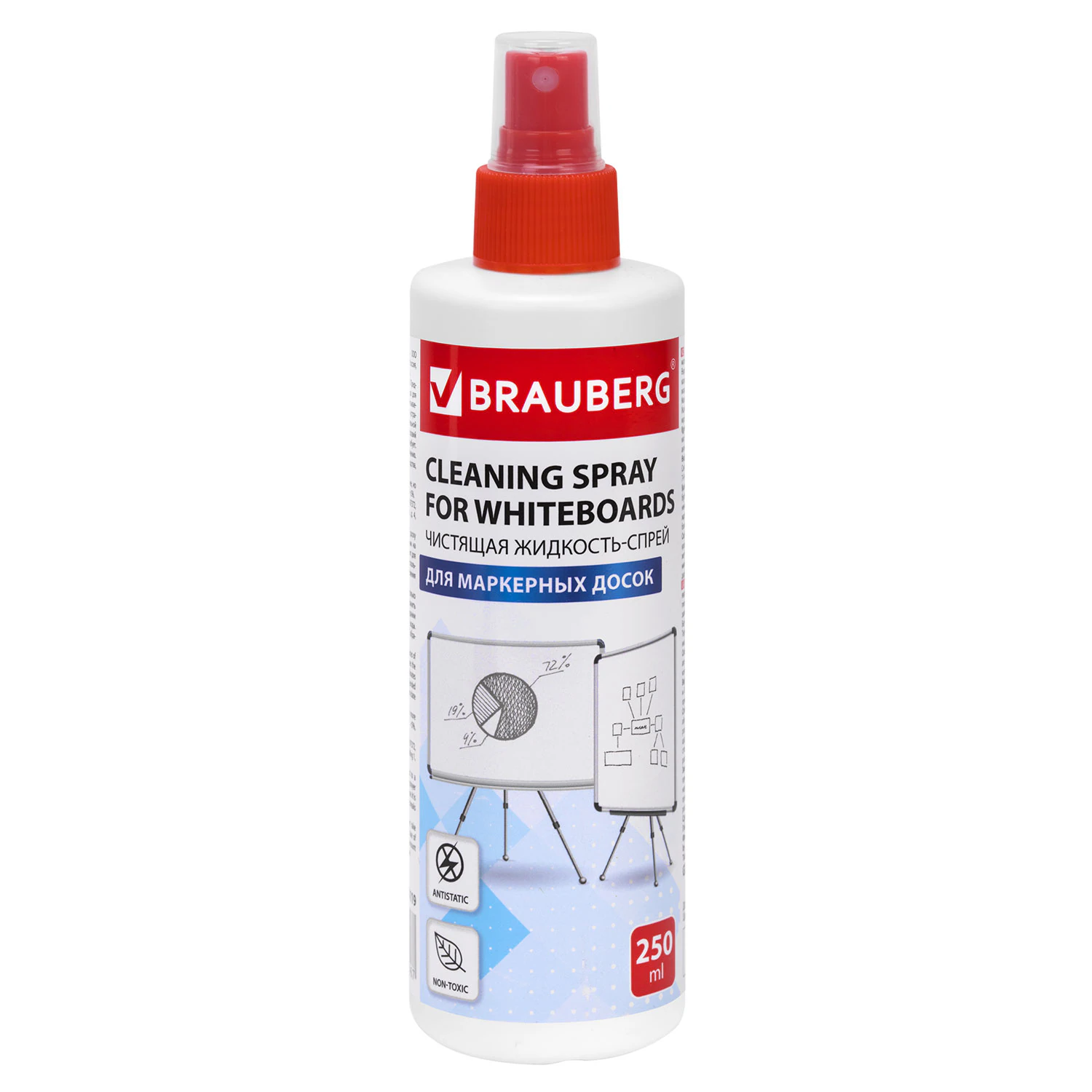 спрей для очистки маркерной доски 250мл brauberg Спрей для очистки маркерной доски 250мл brauberg