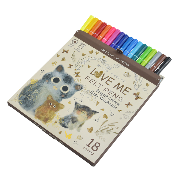 фломастеры bruno visconti "love me. котики. счастье" 18цв. Фломастеры bruno visconti "love me. котики. счастье" 18цв.