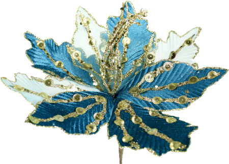 украшение цветок "блеск" изумрудный 25х25х30см Украшение цветок "блеск" изумрудный 25х25х30см