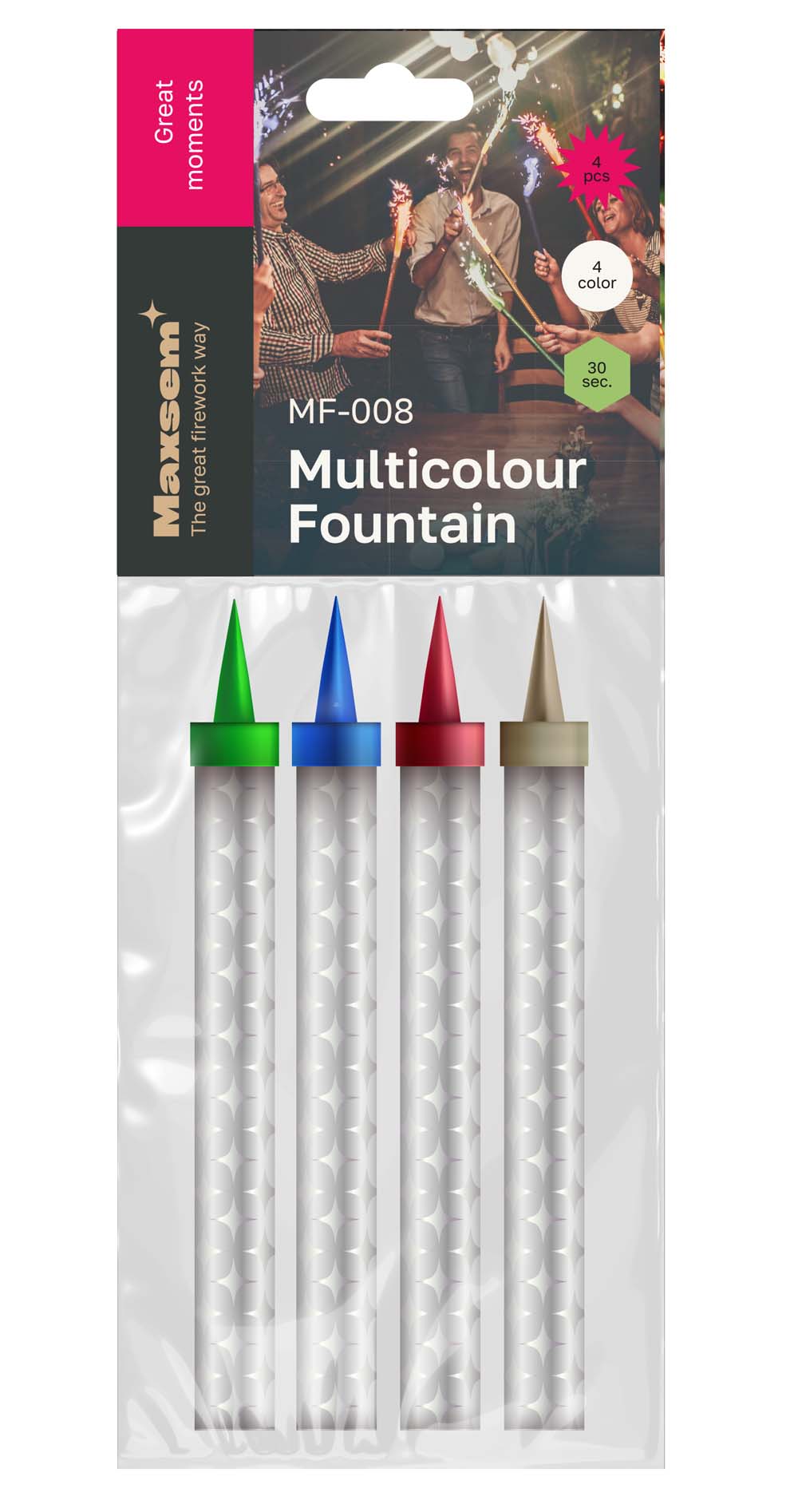 набор свечей для торта 4шт. 10см "фонтан" цветные искры (30сек.) Набор свечей для торта 4шт. 10см "фонтан" цветные искры (30сек.)