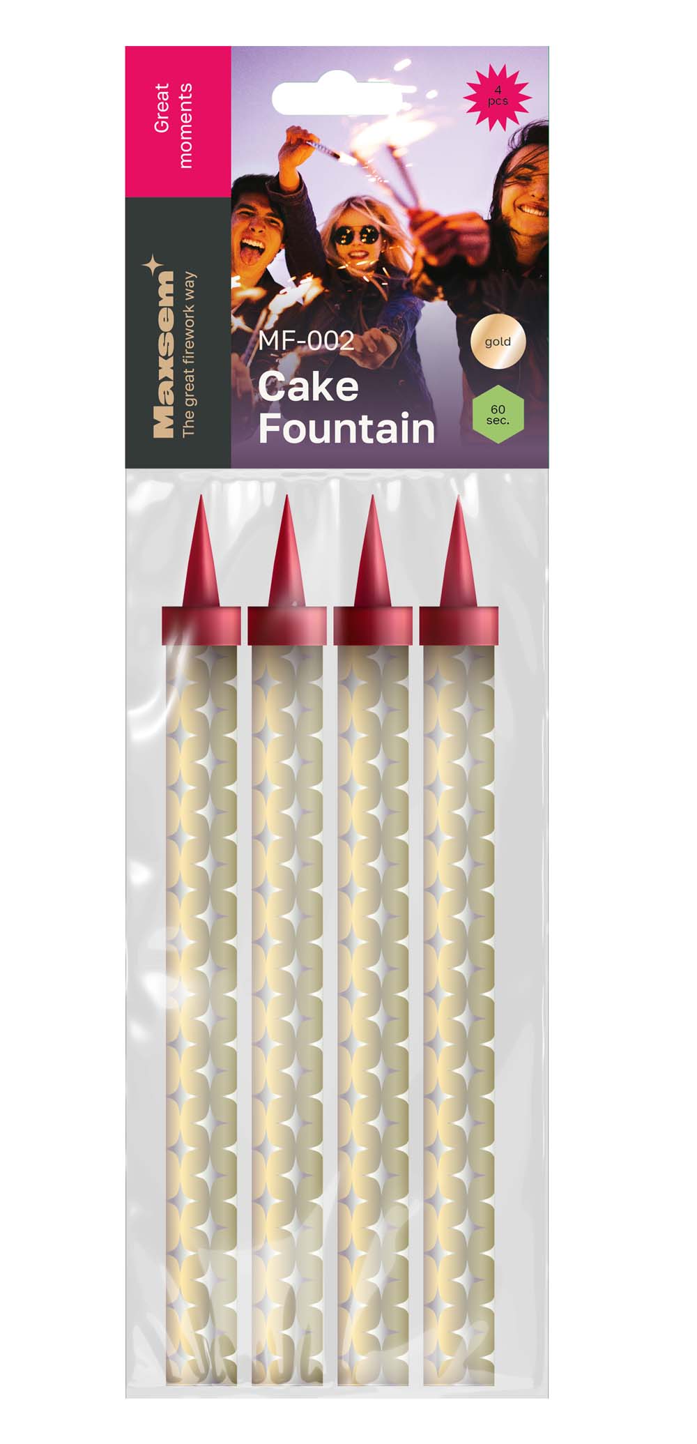 набор свечей для торта 4шт. 15см "фонтан" золотые искры (60сек.) Набор свечей для торта 4шт. 15см "фонтан" золотые искры (60сек.)