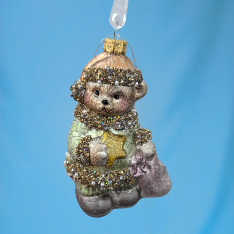 украшение "мишка" 8,1х5,7х11,1см (стекло) Украшение "мишка" 8,1х5,7х11,1см (стекло)