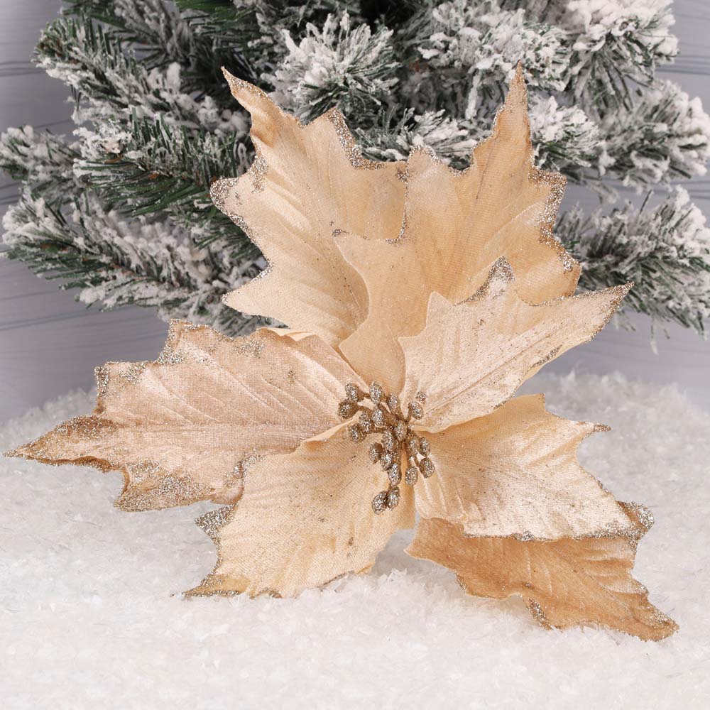 украшение цветок розовое золото 25см Украшение цветок розовое золото 25см