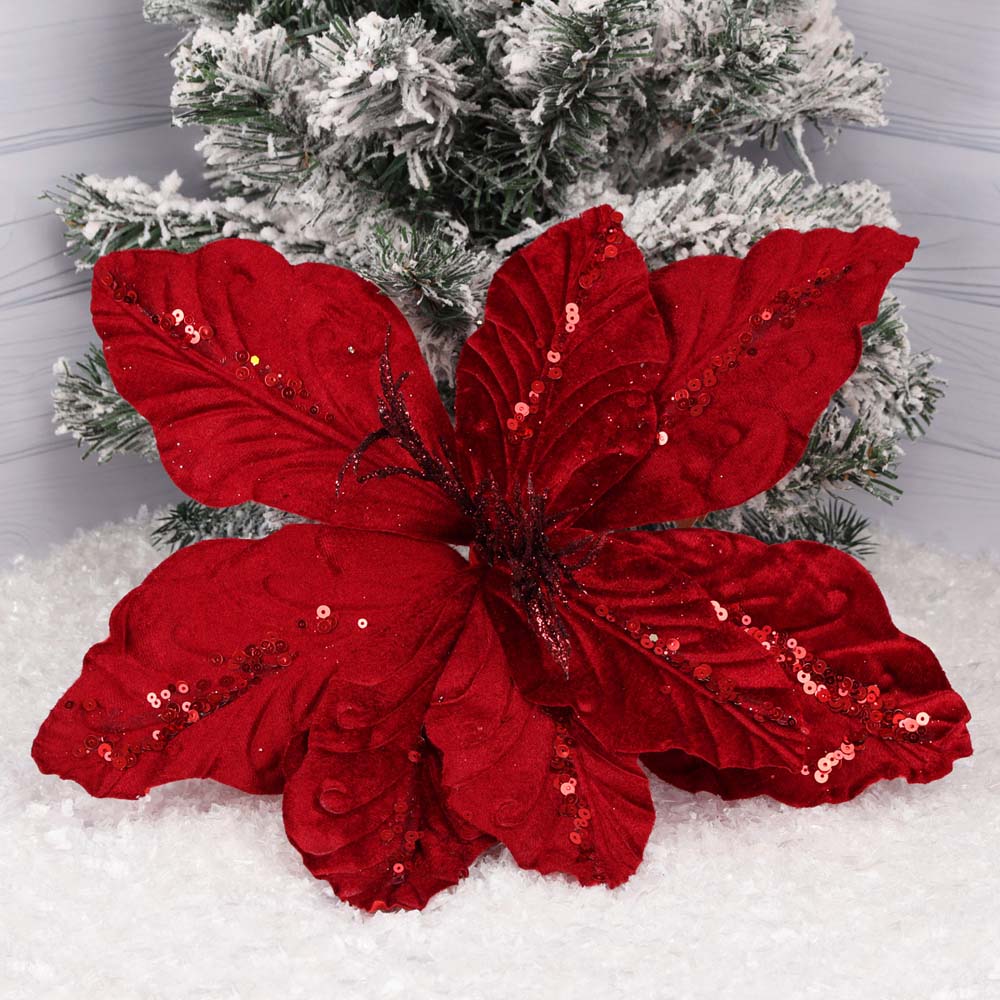 украшение цветок красное вино 33см на прищепке Украшение цветок красное вино 33см на прищепке