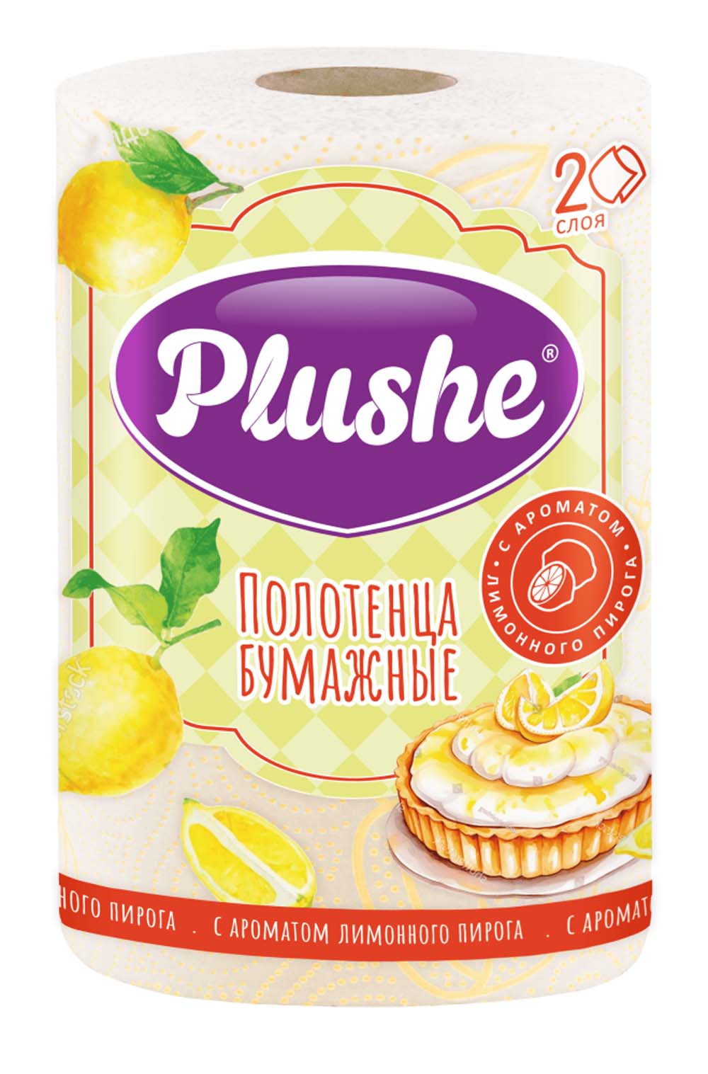 полотенце бумажное "plushe" 2-х сл. 1 рул. 30м с ароматом лимонного пирога Полотенце бумажное "plushe" 2-х сл. 1 рул. 30м с ароматом лимонного пирога