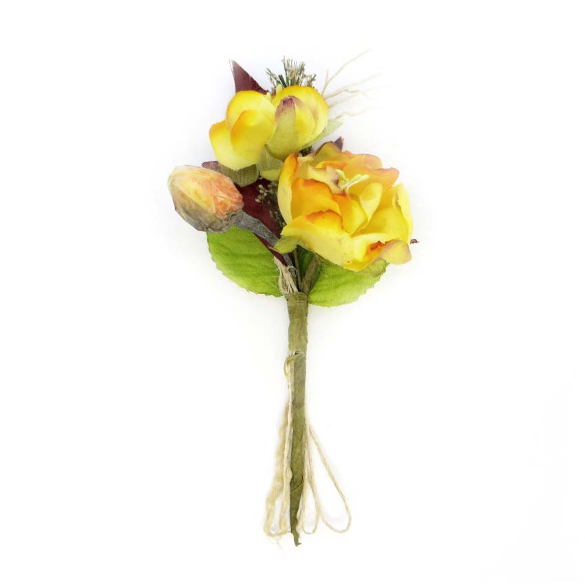 декоративный букетик жёлтый 13,5см рукоделие Декоративный букетик жёлтый 13,5см рукоделие