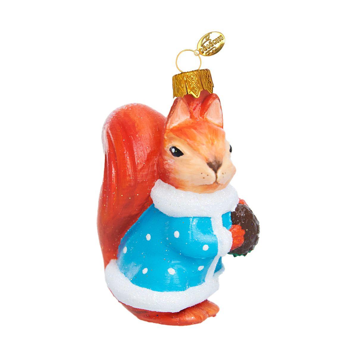 украшение "белочка пушистая" 9см (стекло) Украшение "белочка пушистая" 9см (стекло)