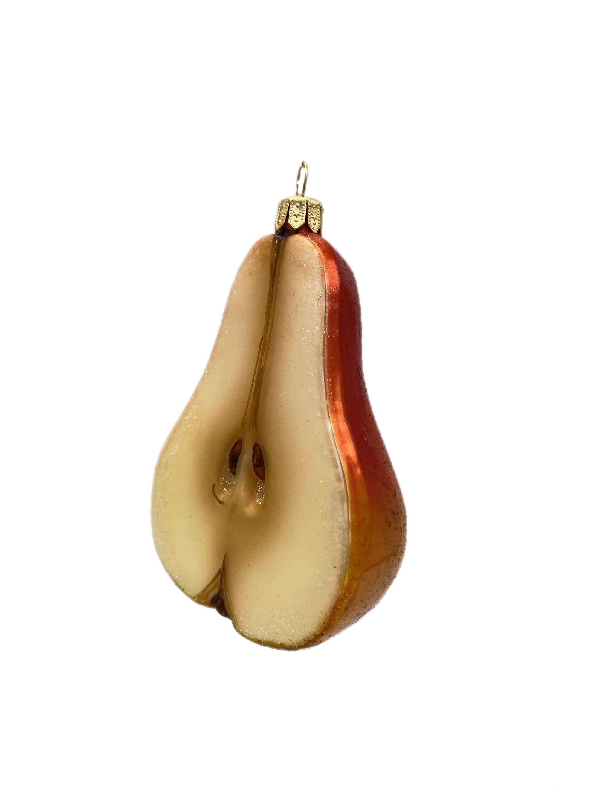 украшение "груша половинка" 11см (стекло) Украшение "груша половинка" 11см (стекло)