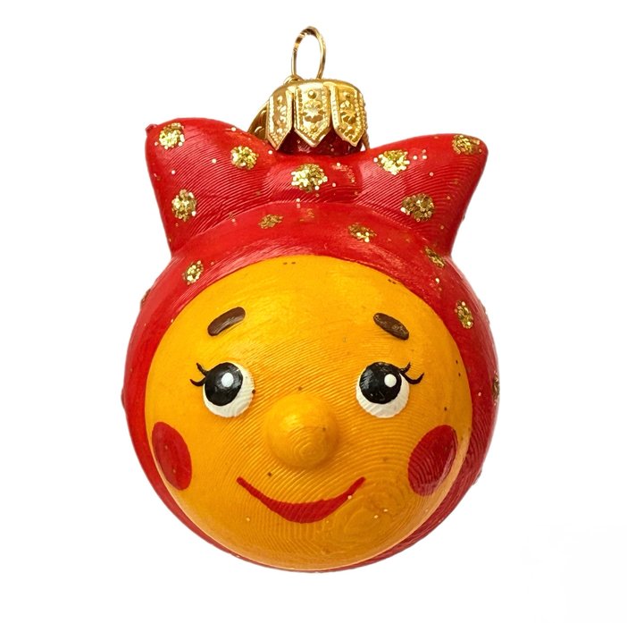 украшение "колобок-девочка" 6см (стекло) Украшение "колобок-девочка" 6см (стекло)