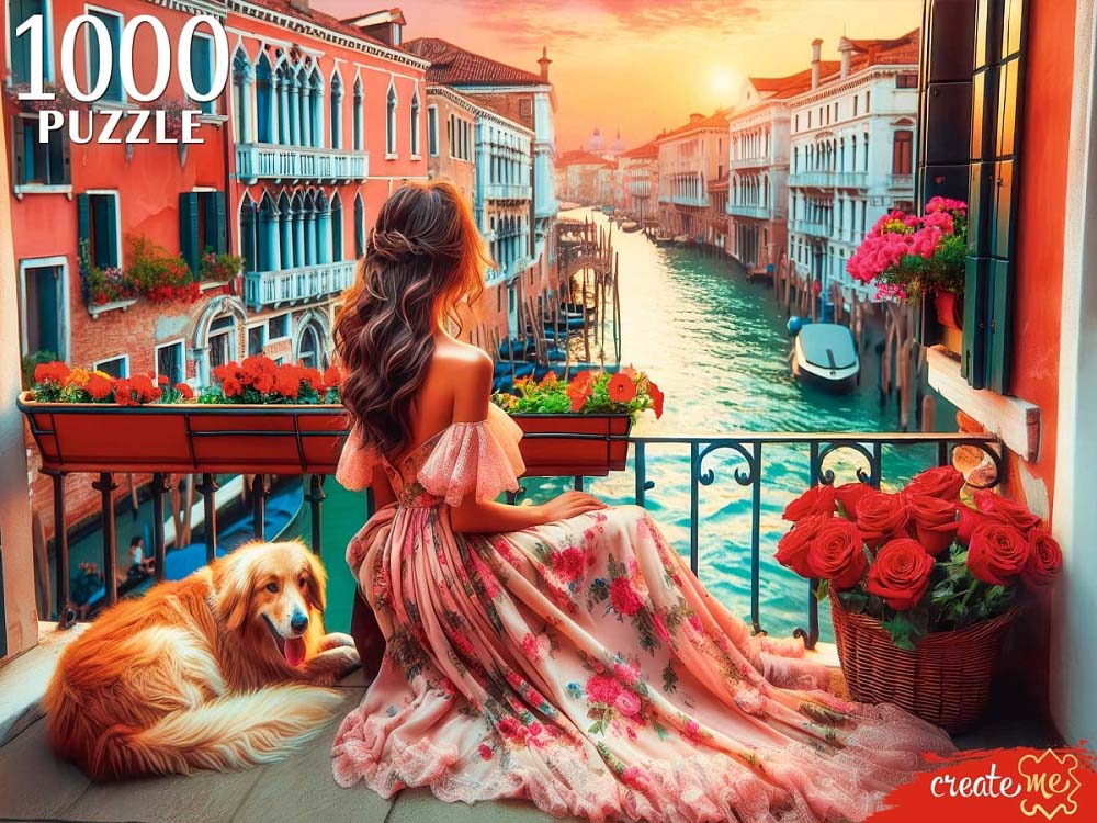 пазлы 1000 дет. "девушка в венеции" (рыжий кот) Пазлы 1000 дет. "девушка в венеции" (рыжий кот)