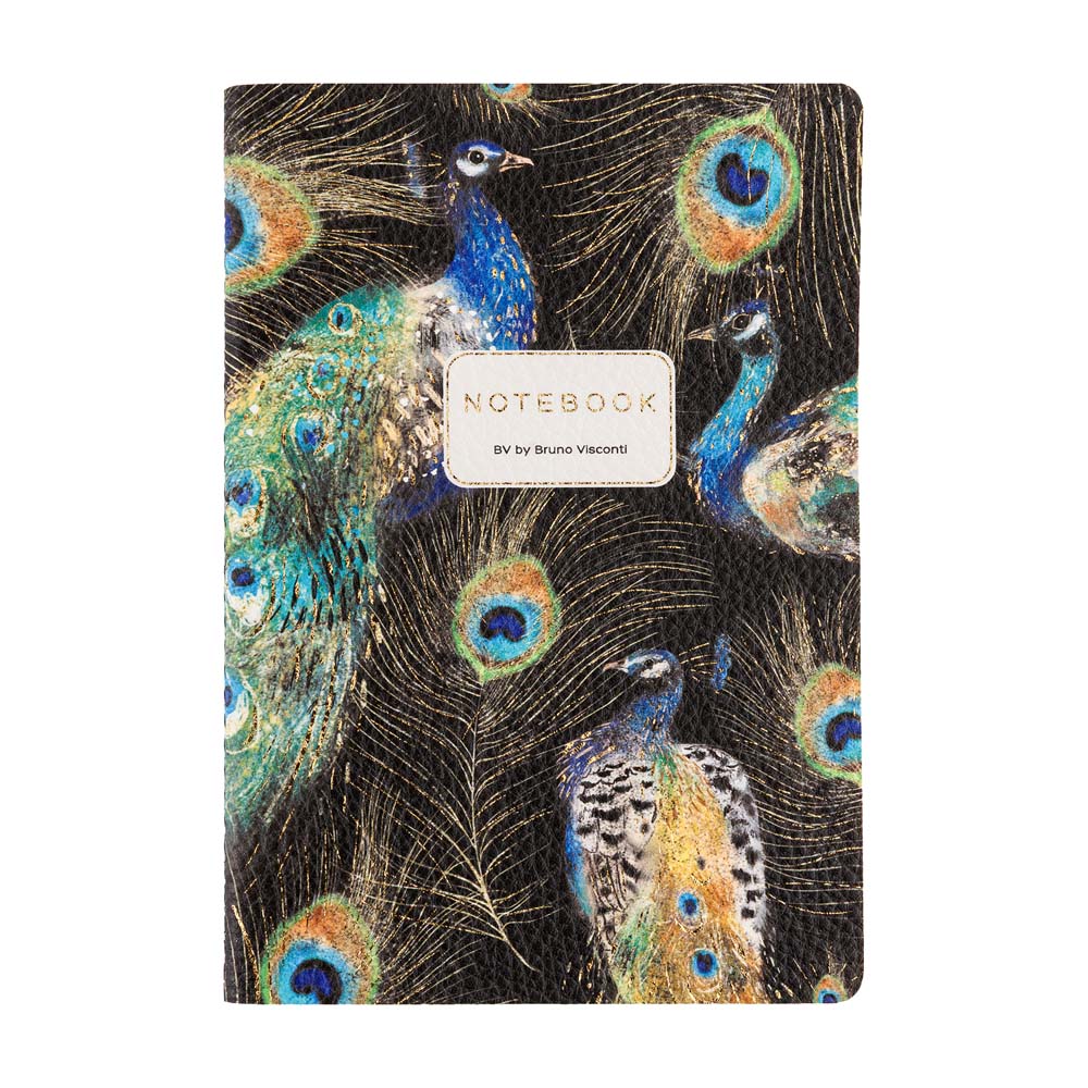 тетрадь 60л. кл. "fauna.павлины" (bruno visconti) т/б,экокожа Тетрадь 60л. кл. "fauna.павлины" (bruno visconti) т/б,экокожа