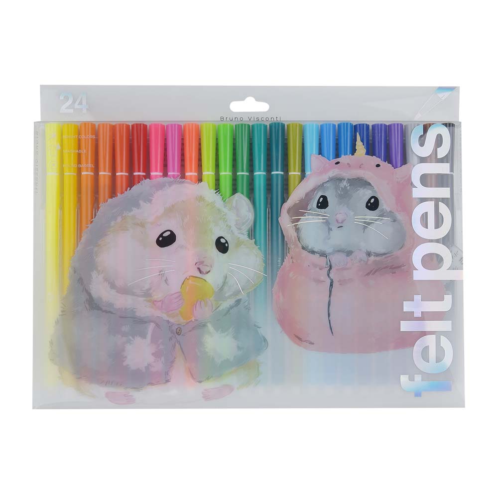 фломастеры bruno visconti "cute friends. хомяки" 24цв. Фломастеры bruno visconti "cute friends. хомяки" 24цв.