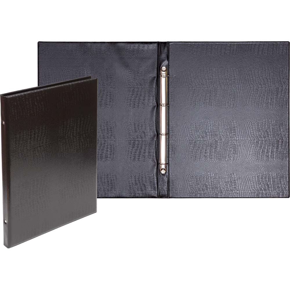 папка пласт. с 4-я кольцами а3 2,7см devente чёрная кожзам Папка пласт. с 4-я кольцами а3 2,7см devente чёрная кожзам