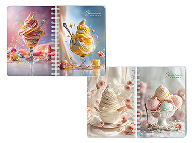 блокнот а6 гребень 80л. кл. "лакомство" (апплика) перевёртыш,асс-т Блокнот а6 гребень 80л. кл. "лакомство" (апплика) перевёртыш,асс-т